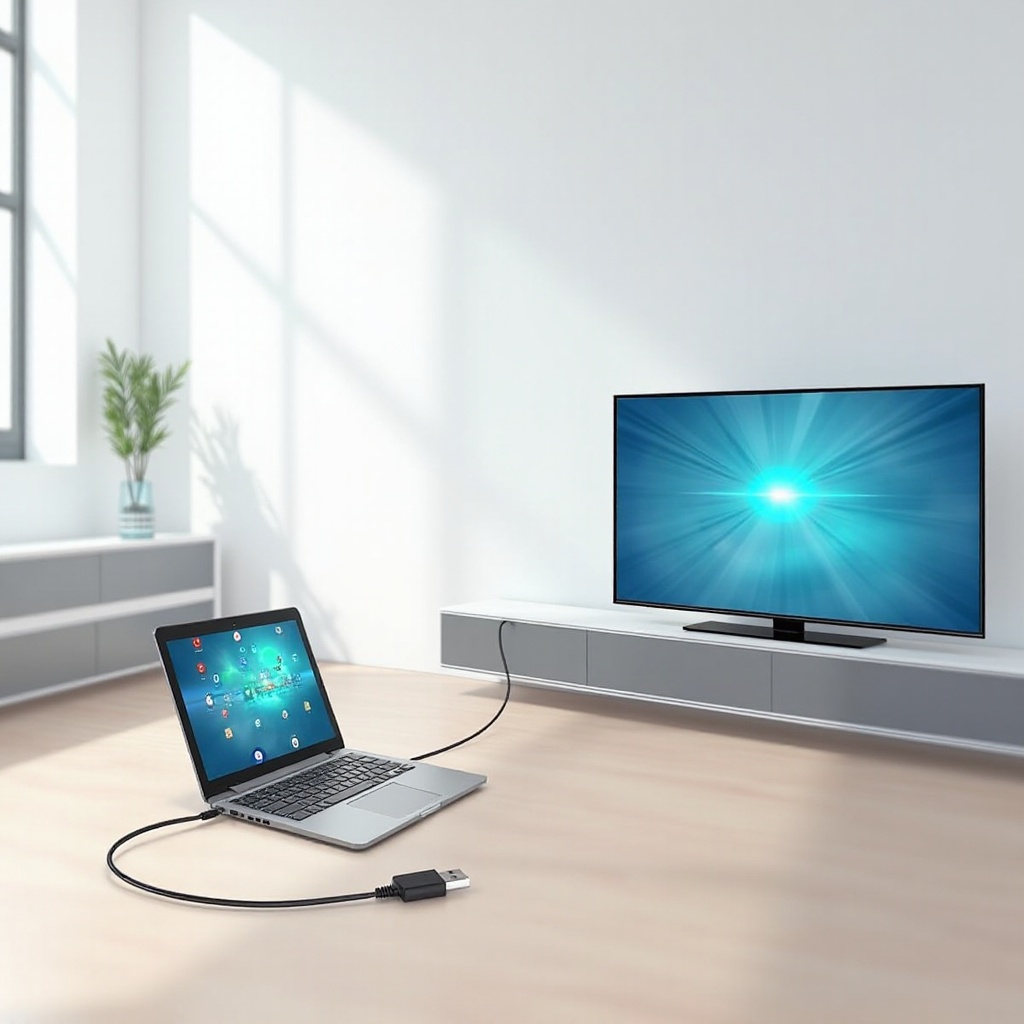 duplicación de pantalla a través de USB al televisor