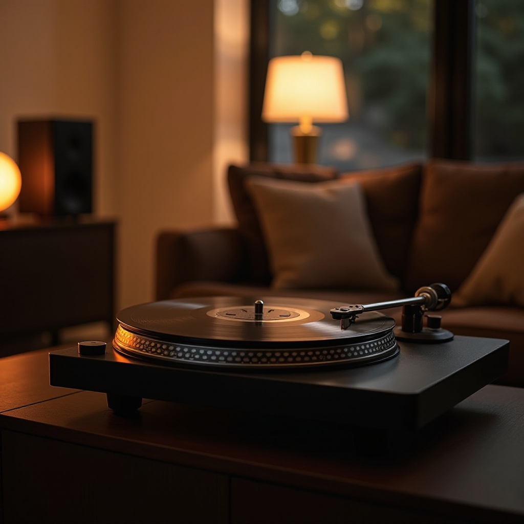 Plattenspieler, der sich mit Bluetooth-Lautsprechern verbindet