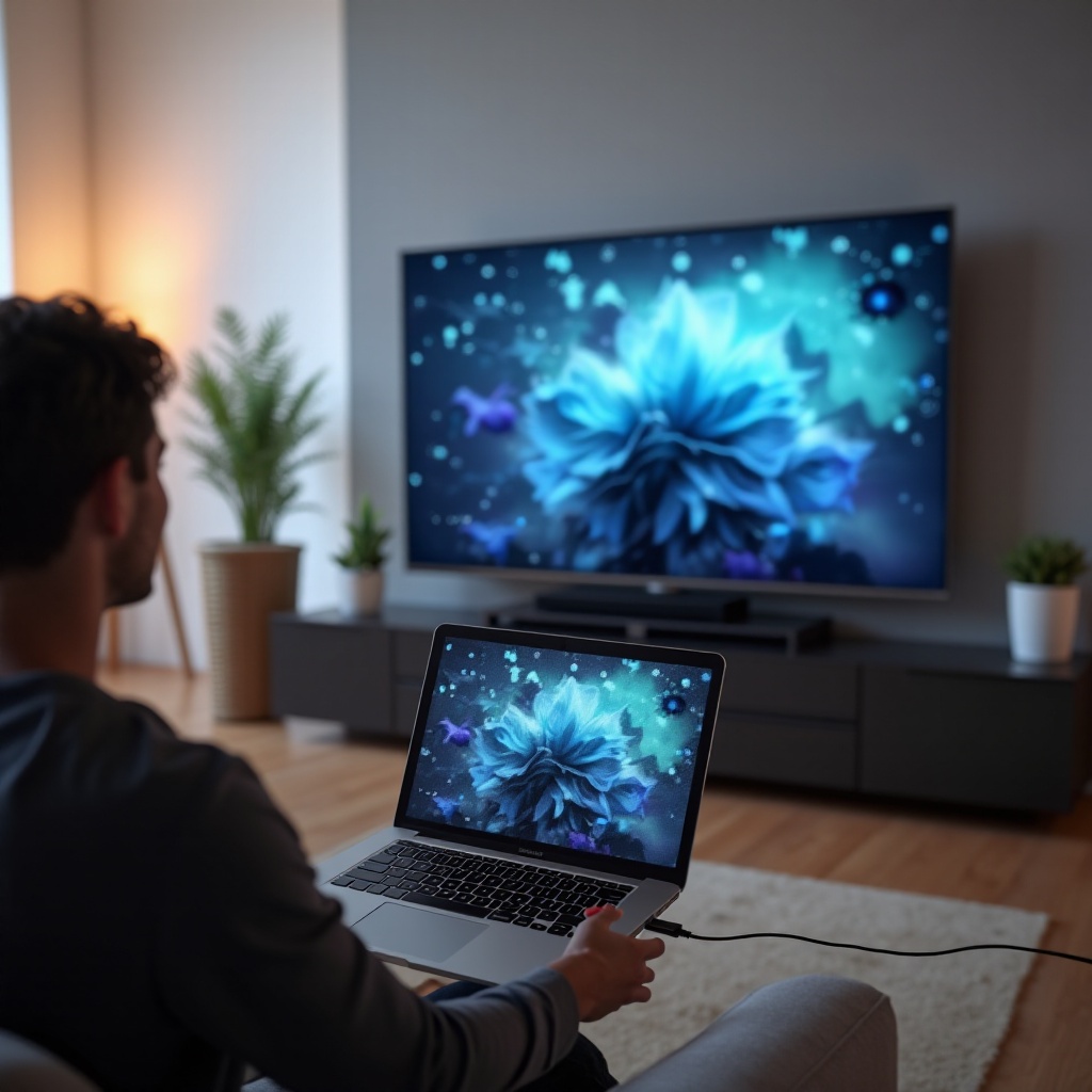 duplicación de pantalla a través de USB al televisor