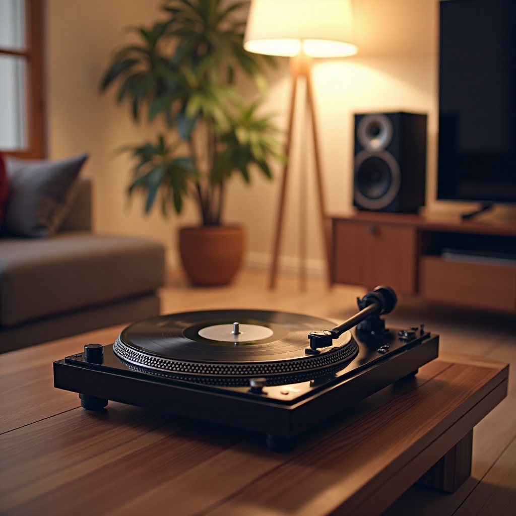 platine vinyle qui se connecte à des enceintes bluetooth