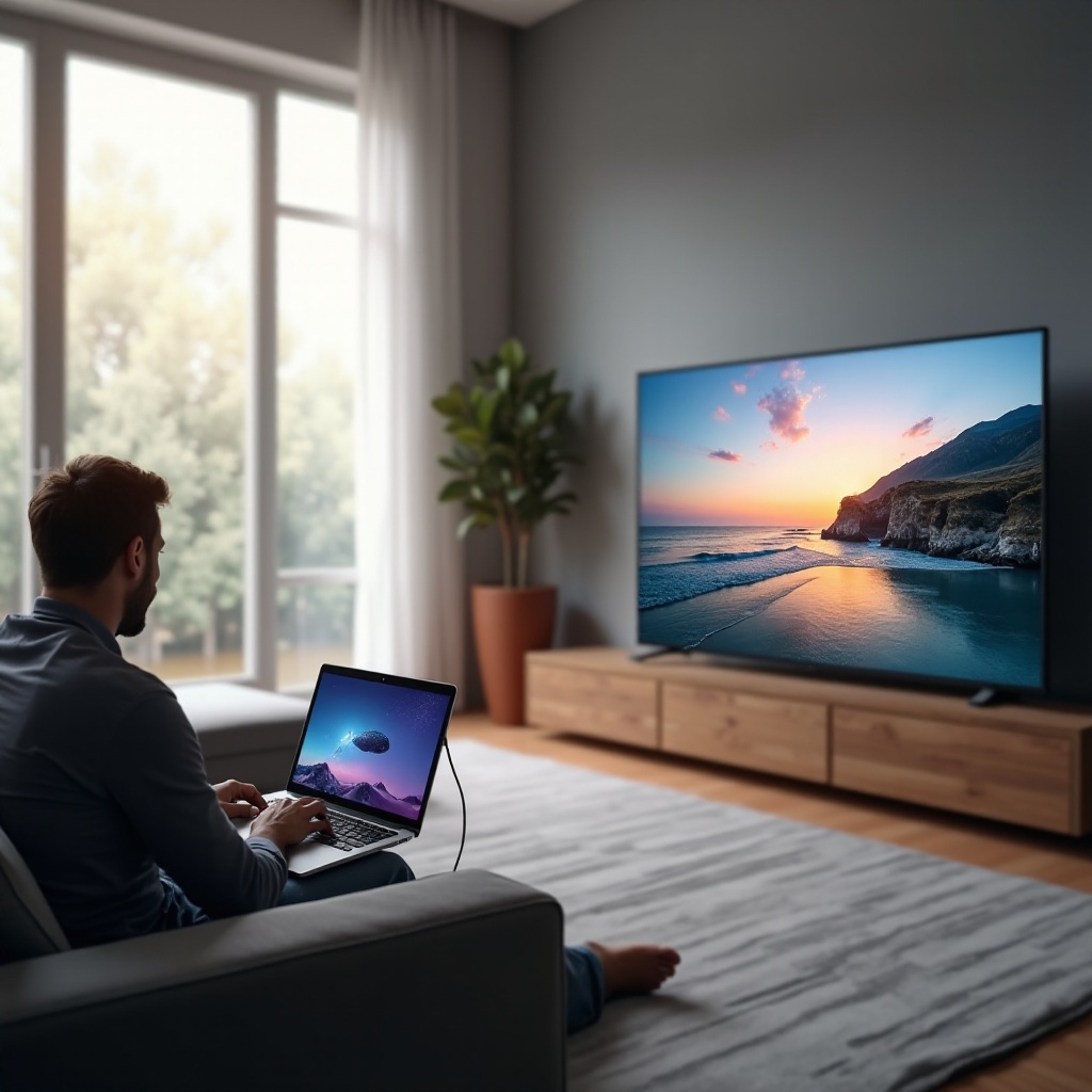 näytön peilaus USB:n kautta televisioon