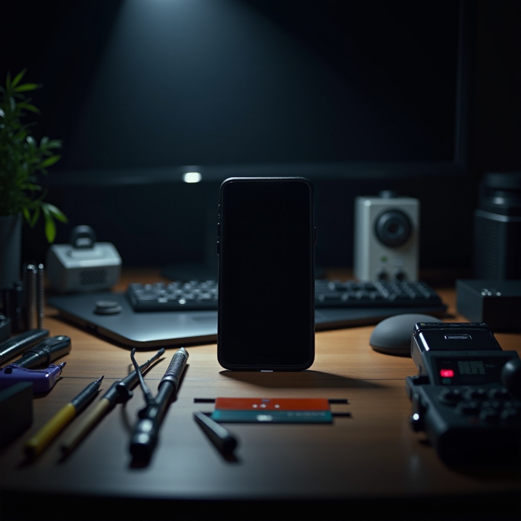 puhelin toimii, mutta näyttö musta