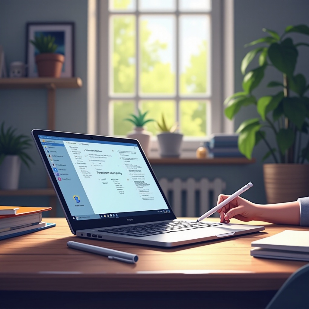 laptop con schermo tattile e penna per studenti