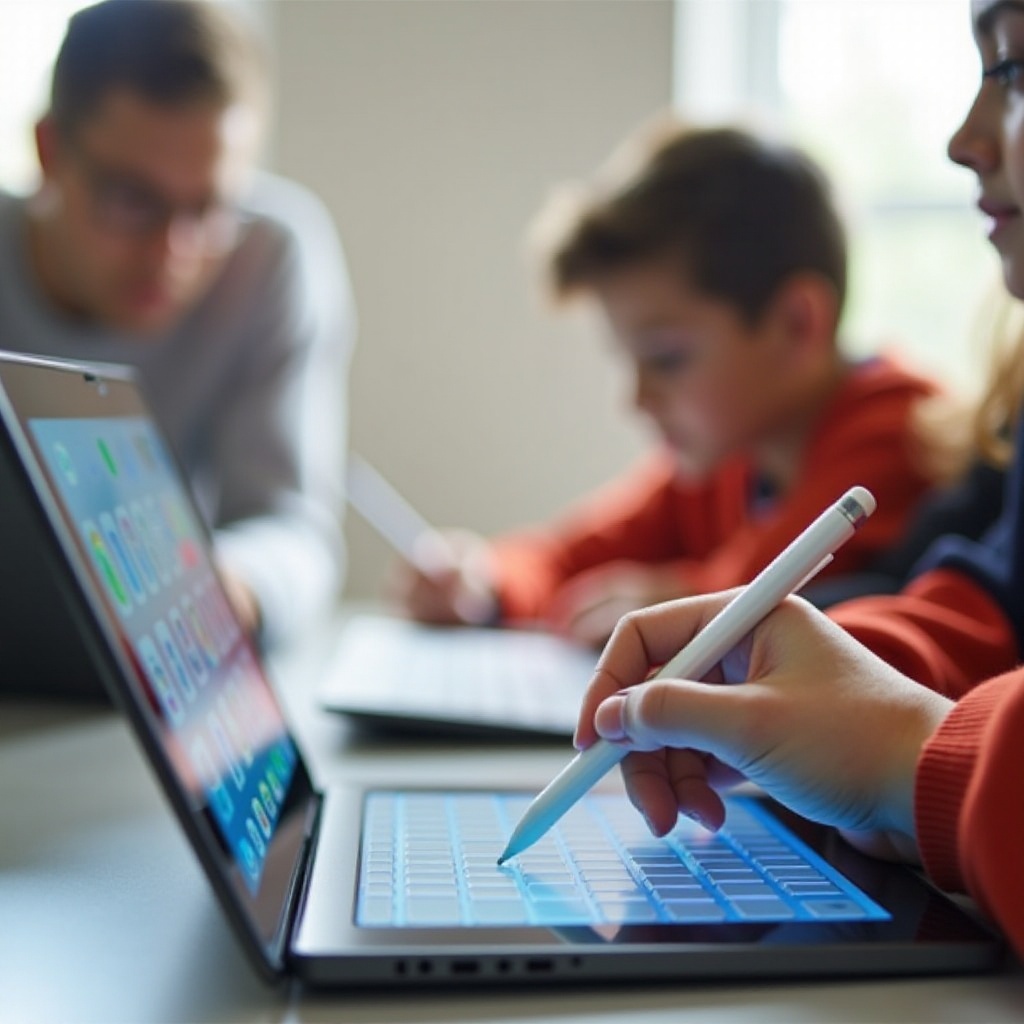 ordinateur portable à écran tactile avec stylo pour étudiants