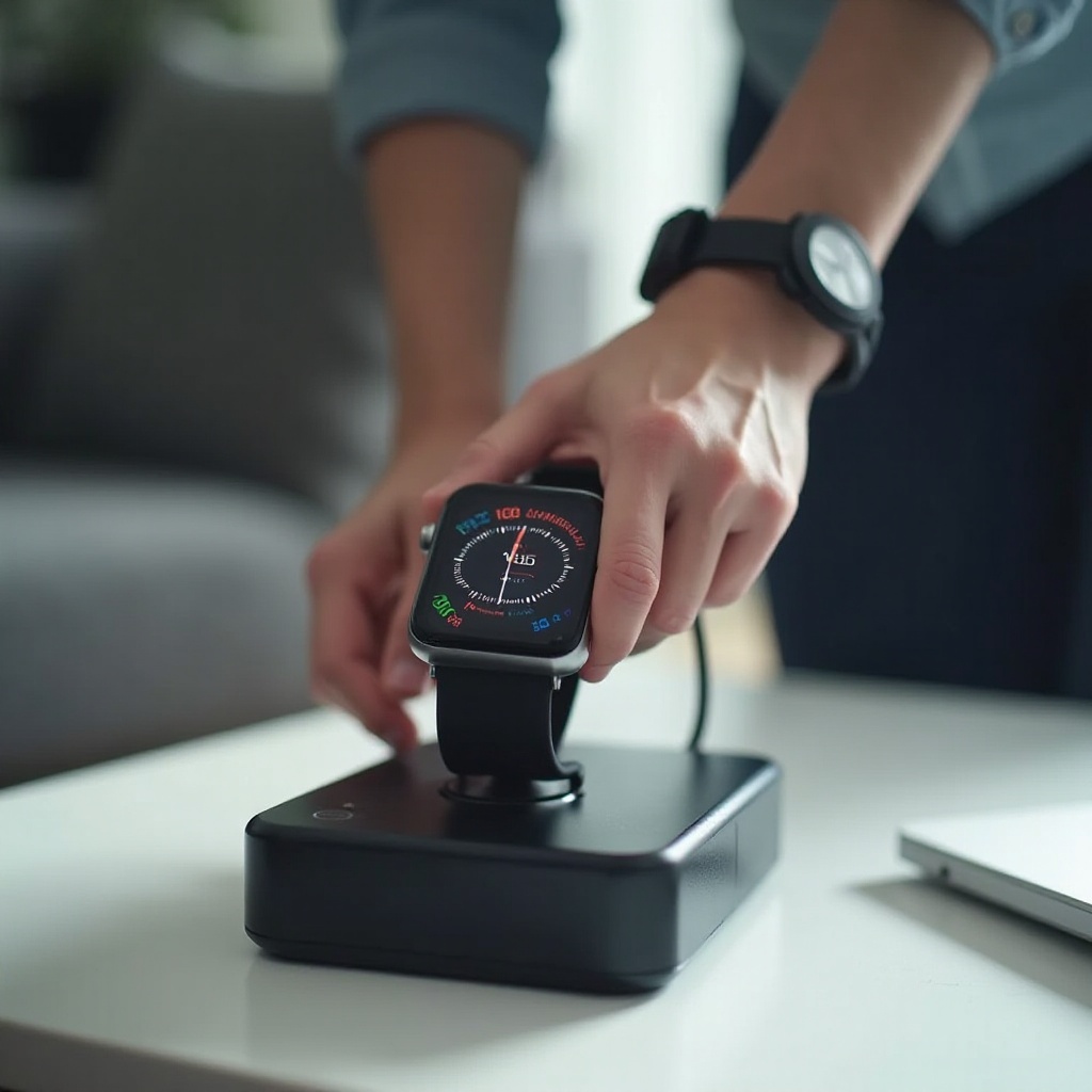 wie man eine Smartwatch mit einem Ladegerät auflädt
